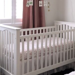Monique Lhuillier blush crib/toddler bed skirt